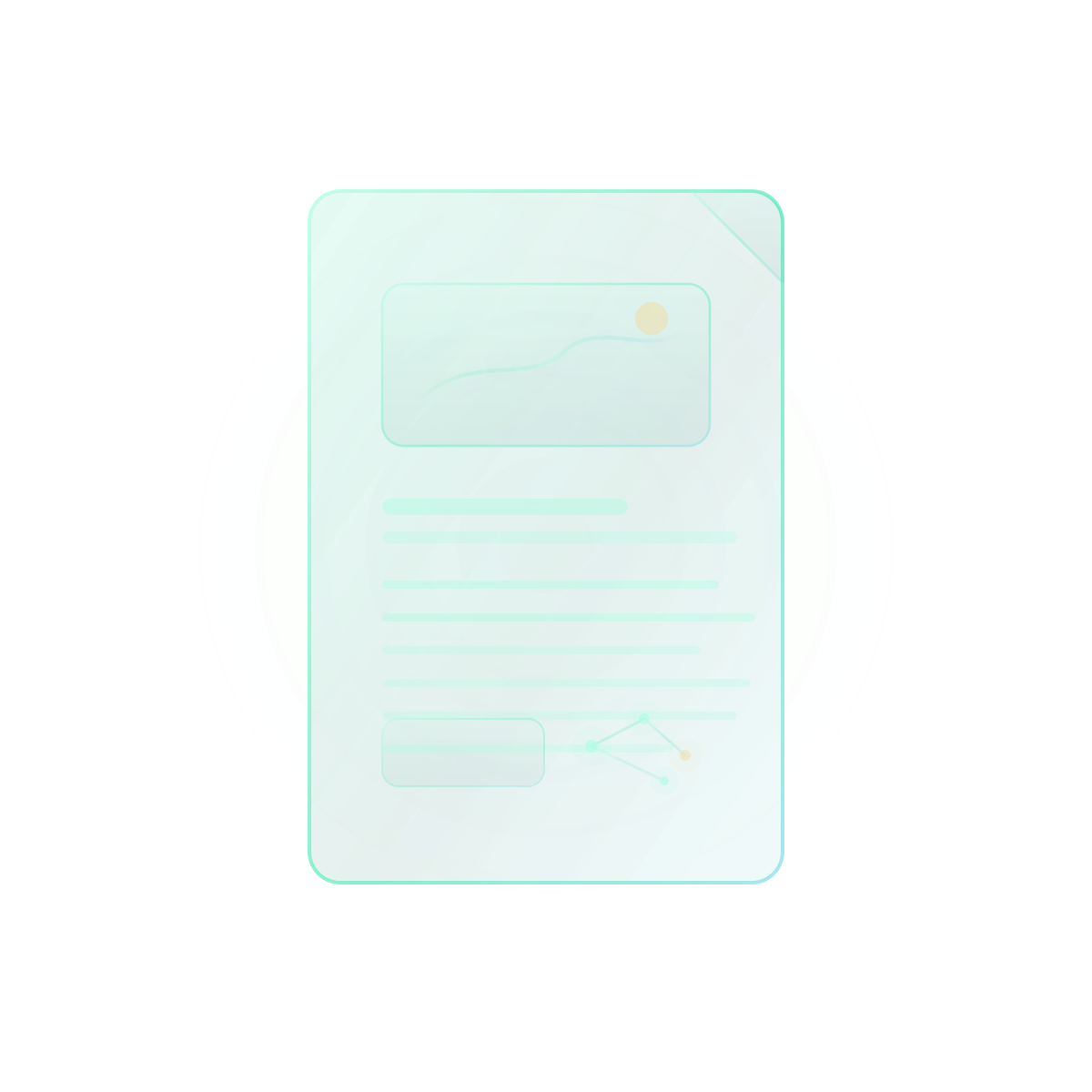 Glowing line-art diagram of a quality-checked article's structural anatomy